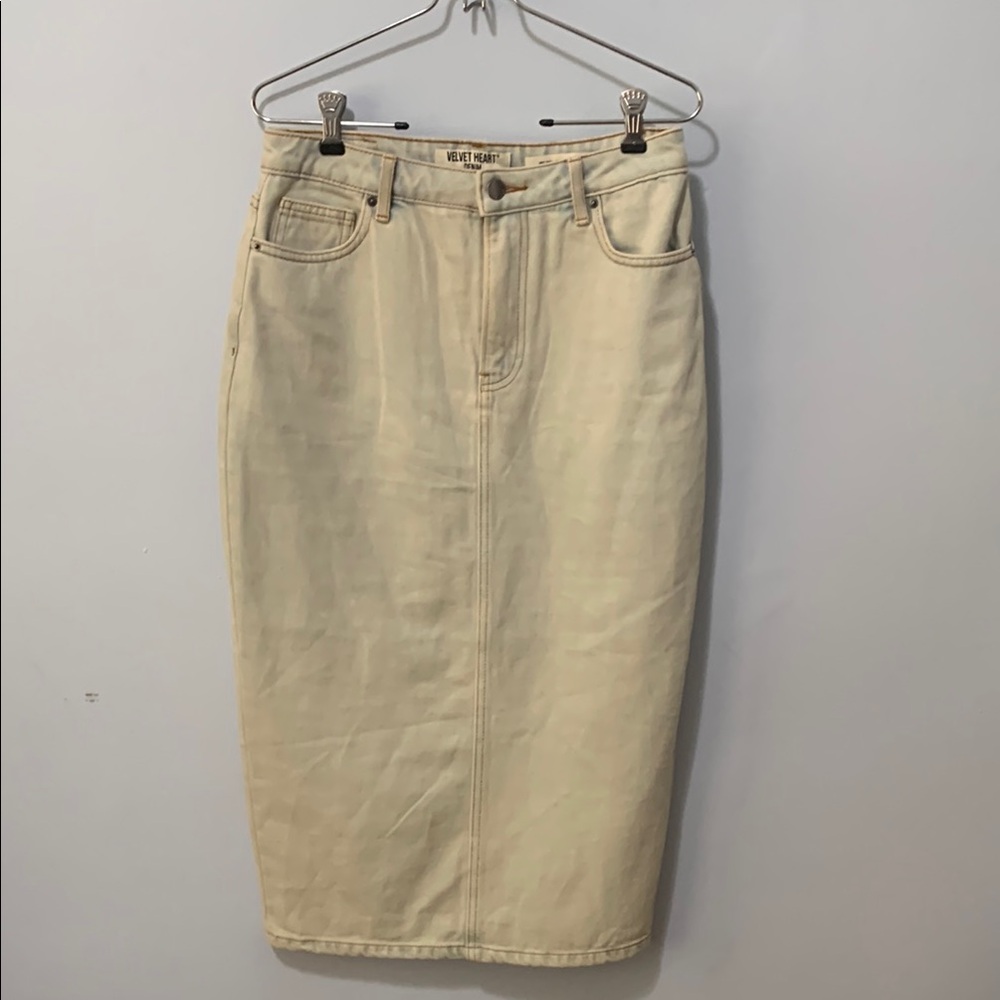 Velvet Heart denim size 25 Melissa denim midi skirt